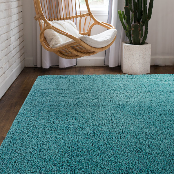 Wayfair Basics Shag Teal Area Rug & Reviews Wayfair